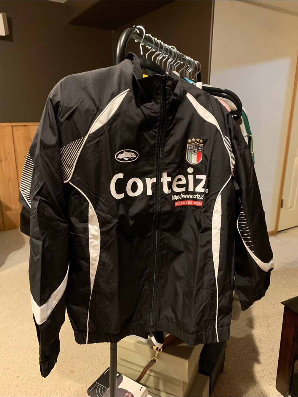 Corteiz Men's Black Zip-Up Track Jacket